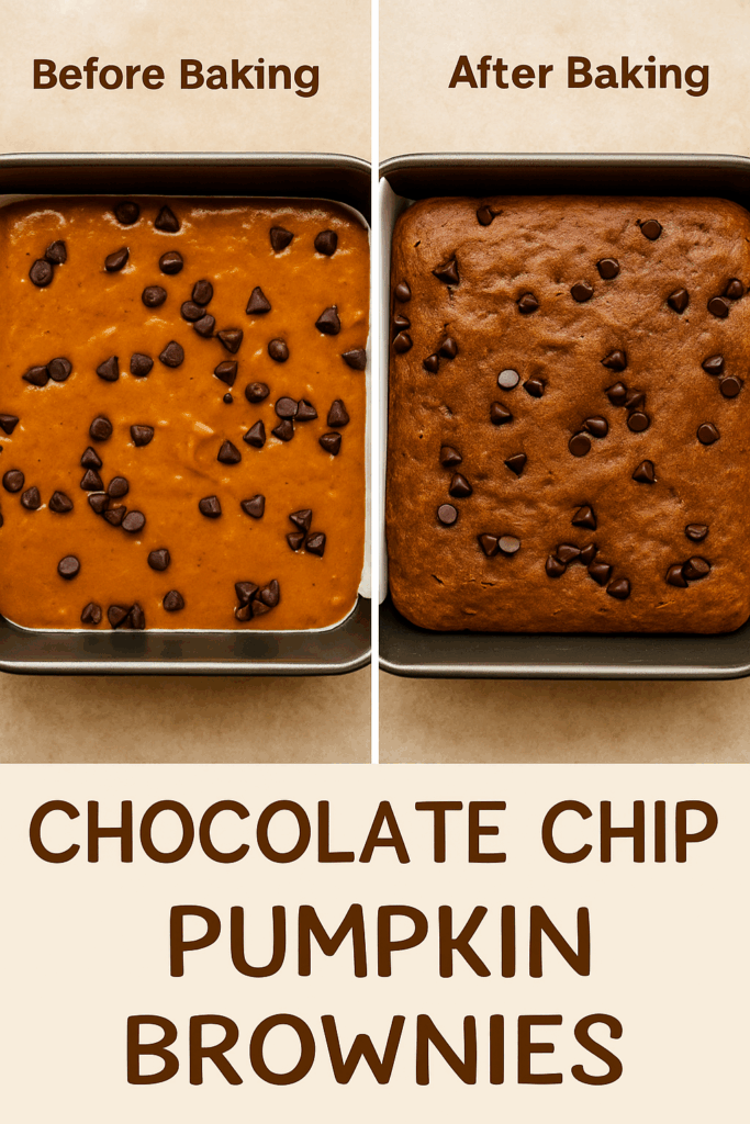 High protein chocolate chip pumpkin cheesecake bars arranged neatly on a baking tray lined with parchment paper, golden brown edges with chocolate chips visible.