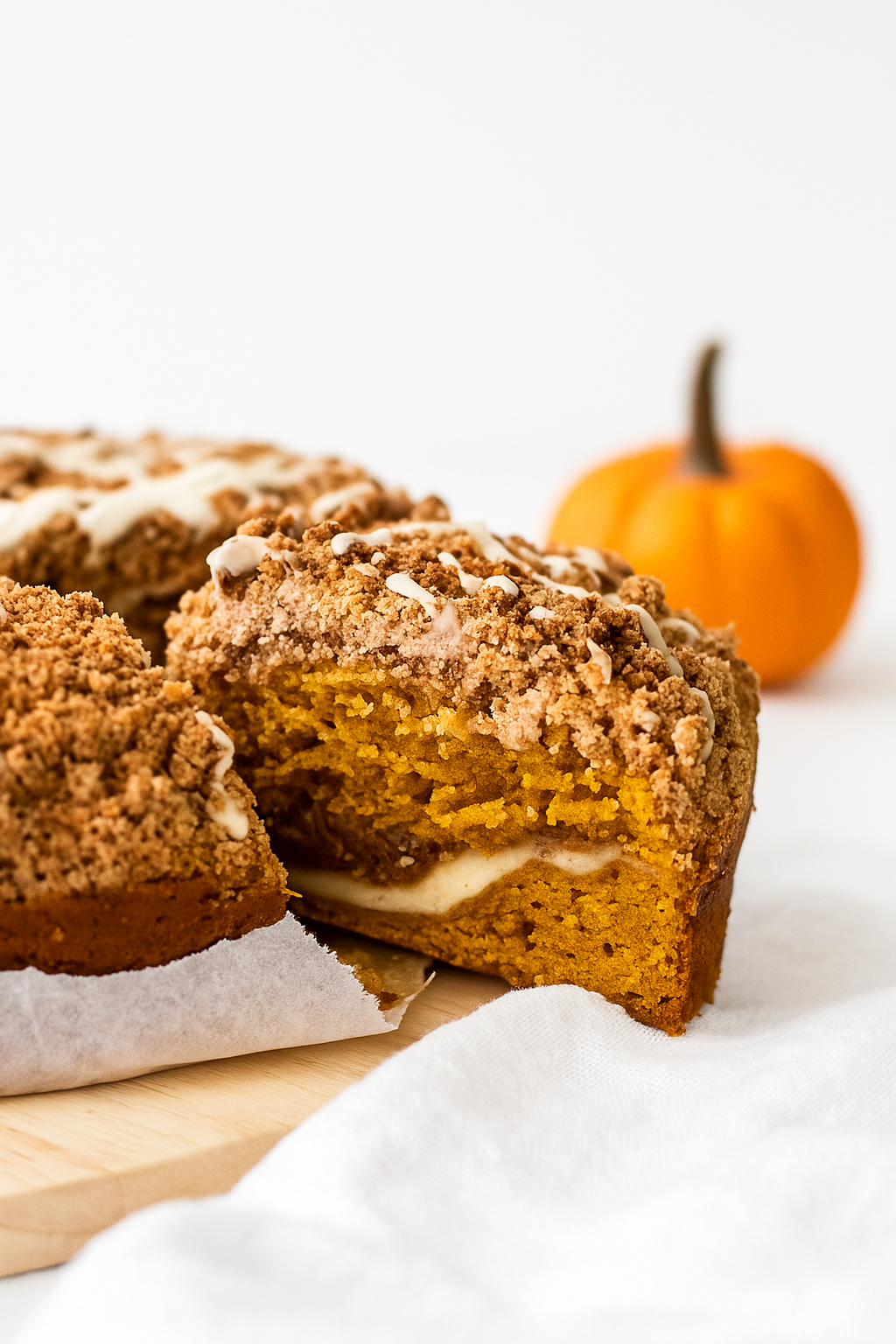Pumpkin Crumb Cake with Glaze