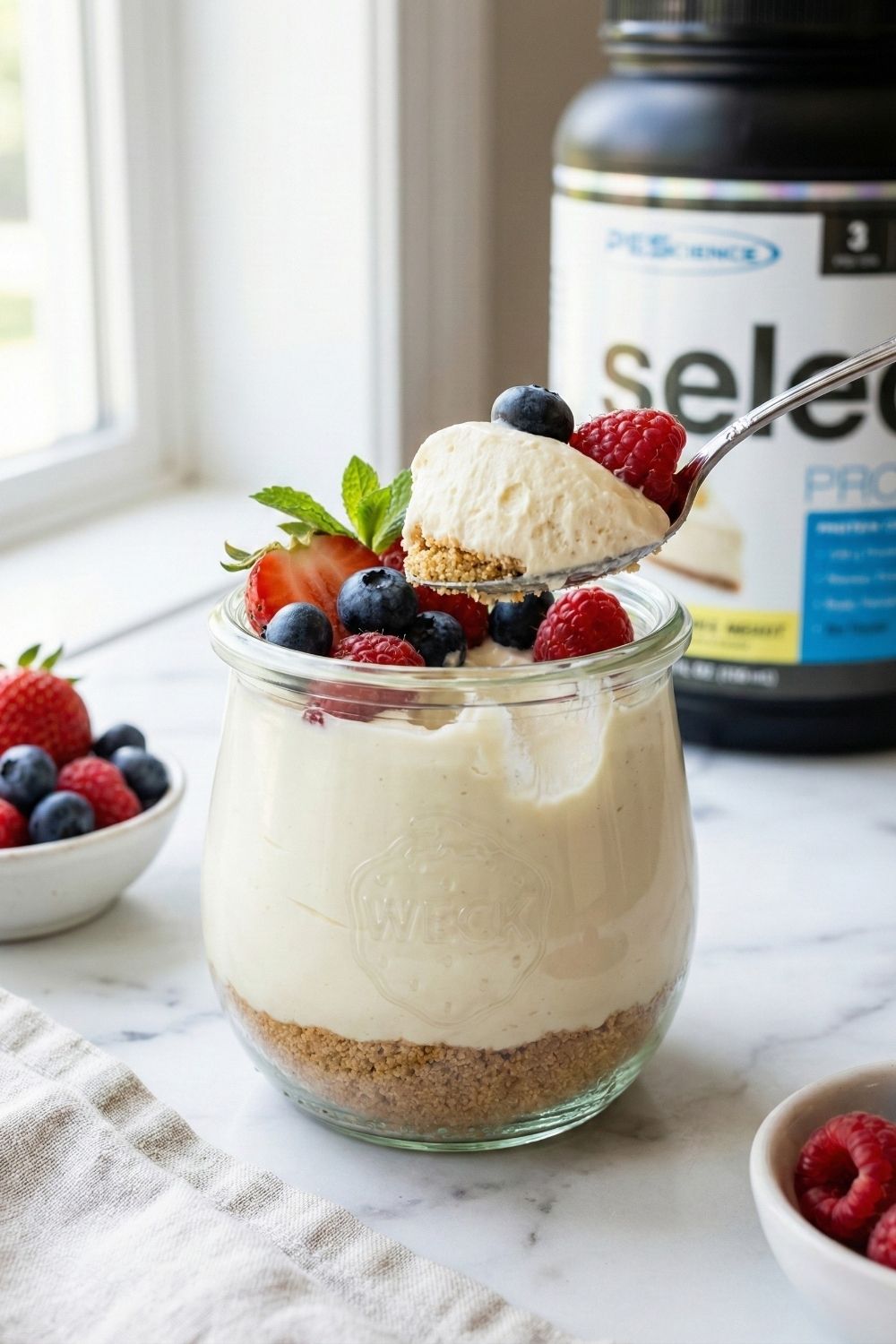 Low Calorie Protein Cheesecake Jars Recipe | Easy & Healthy Meal Prep Dessert