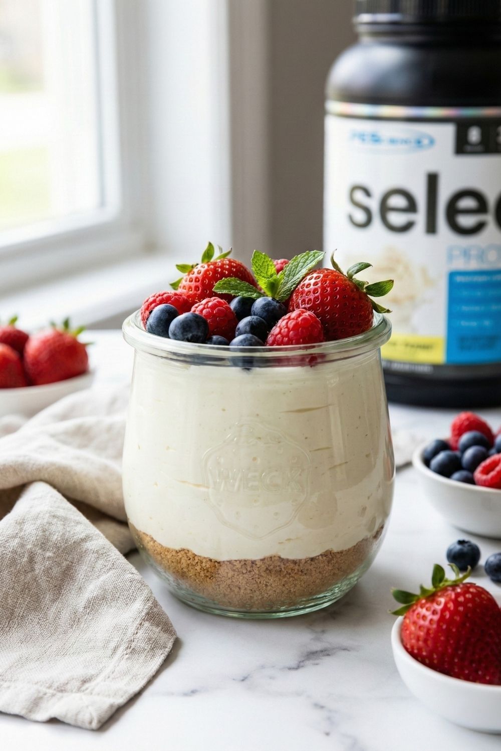 Low Calorie Protein Cheesecake Jars Recipe | Easy & Healthy Meal Prep Dessert