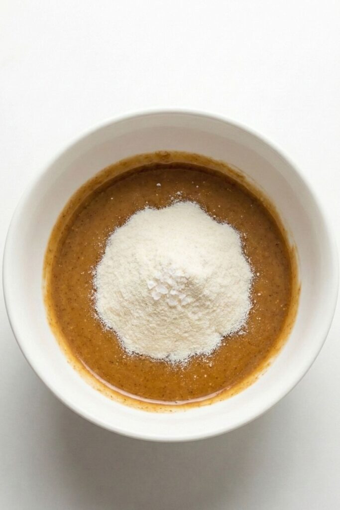 Collagen peptide powder and salt added to the wet mixture for a high protein boost.