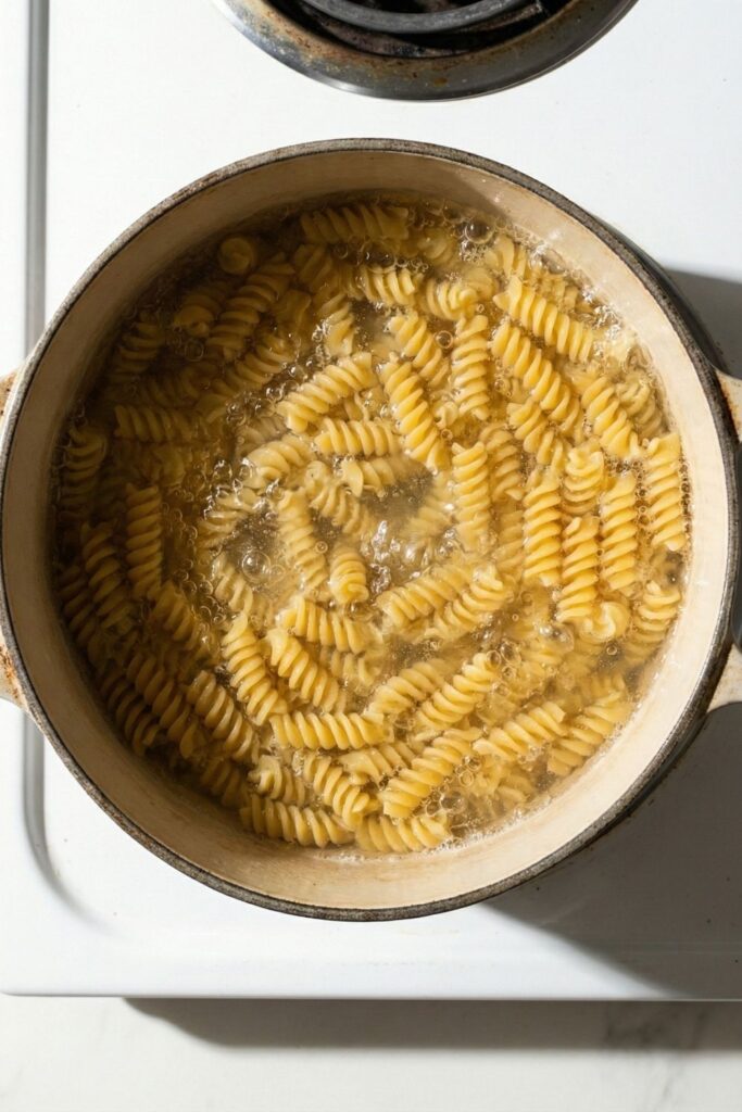 boiling rotini pasta step by step